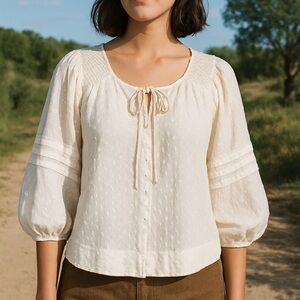Ivory Boho Style Blouse